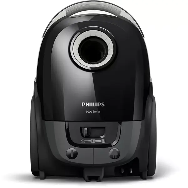 Aspirator Philips Seria 3000 XD3112/09, 900 W, 3 l, Filtru anti-alergeni, Perie integrata, Cap TriActive, Negru
