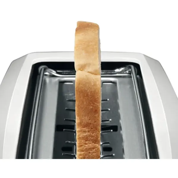 Toaster Bosch TAT3A001, Long slot, 980W, 2 felii de paine, Alb