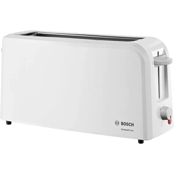 Toaster Bosch TAT3A001, Long slot, 980W, 2 felii de paine, Alb
