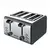 Toaster Heinner Marsee 1400 HTP-1400BKSS, 1400-1600W, 4 felii, 7 niveluri congelare, Auto-centrare felii de paine, Negru/Inox