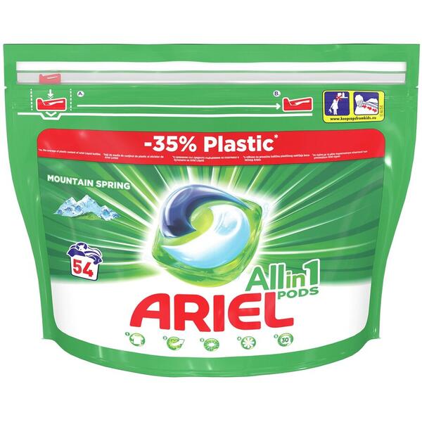 Detergent capsule Ariel All in1 PODS, 54 capsule + Balsam Lenor Spring Awakening 1.9L