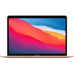 Laptop Apple MacBook Air 13inch, True Tone, Procesor Apple M1, 8 nuclee CPU si 7 nuclee GPU, 8GB, 256GB, Gold, INT KB