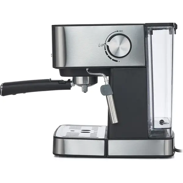 Espressor manual Heinner HEM-B2016SA, 20 bar, 850W, Rezervor apa detasabil 1.6l, Optiuni presetate pentru espresso lung/scurt, , Inox/Negru