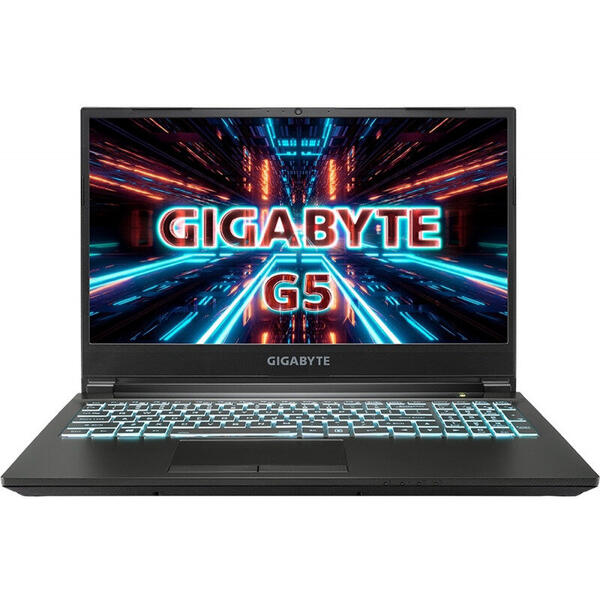 Laptop Gigabyte G5 GD-51EE123SD, Gaming, Intel Core i5-11400H, 15.6inch, RAM 16GB, SSD 512GB, nVidia GeForce RTX 3050 4GB, Free DOS, Black