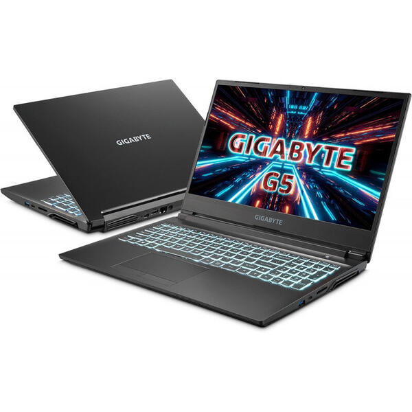 Laptop Gigabyte G5 GD-51EE123SD, Gaming, Intel Core i5-11400H, 15.6inch, RAM 16GB, SSD 512GB, nVidia GeForce RTX 3050 4GB, Free DOS, Black