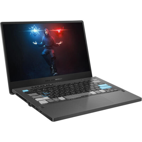 Laptop Asus ROG Zephyrus G14 GA401QEC, Gaming, 14inch, QHD 120Hz, Procesor AMD Ryzen 9 5900HS, 16GB DDR4, 1TB SSD, GeForce RTX 3050 Ti 4GB, Win 10 Home, Gray, Alan Walker Edition