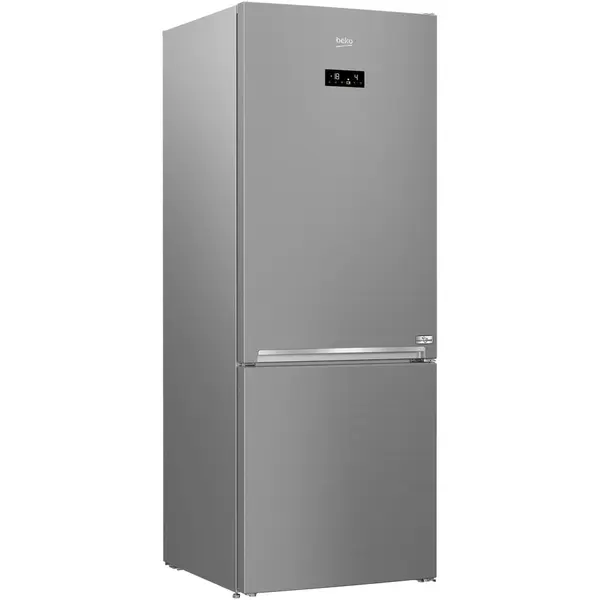 Combina frigorifica Beko RCNE560E40ZLXPHUN, 508 l, Hygiene Shield, NeoFrost Dual Cooling, HarvestFresh, Wi-Fi, Clasa E, H 192 cm, Argintiu