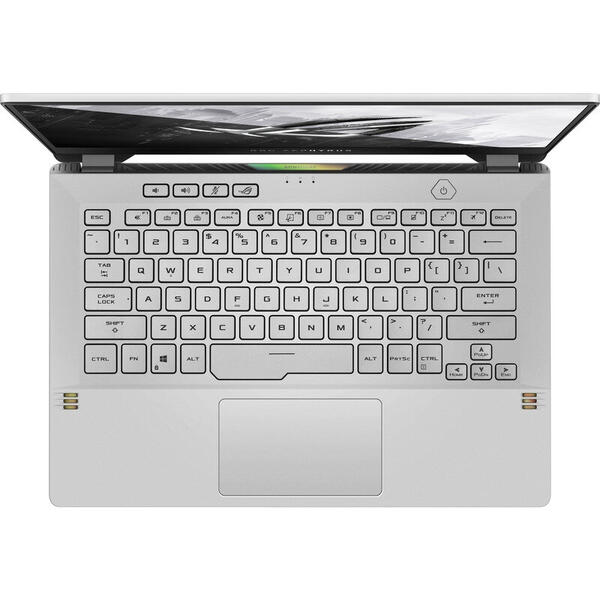 Laptop Asus ROG Zephyrus G14 GA401QM, Gaming, 14inch, QHD 120Hz, Procesor AMD Ryzen 9 5900HS, 16GB DDR4, 512GB SSD, GeForce RTX 3060 6GB, No OS, Moonlight White