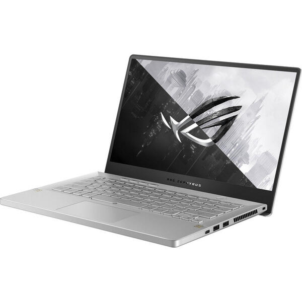 Laptop Asus ROG Zephyrus G14 GA401QM, Gaming, 14inch, QHD 120Hz, Procesor AMD Ryzen 9 5900HS, 16GB DDR4, 512GB SSD, GeForce RTX 3060 6GB, No OS, Moonlight White