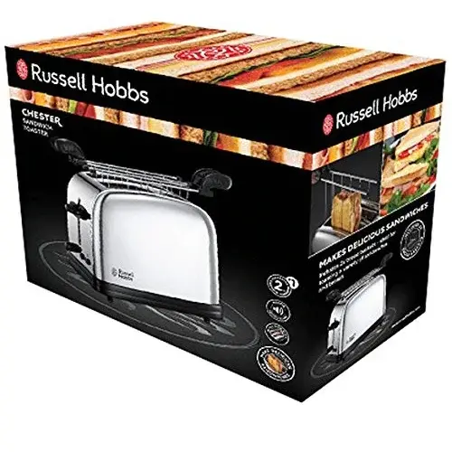Toaster Russell Hobbs Chester 23310-57, 1200 W, 4 felii, Inox/Negru