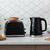 Toaster Russell Hobbs Honeycomb 26061-56, 850W, 2 felii, Fante late, Ridicare inalta, Negru/Inox