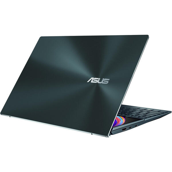 Laptop Asus ZenBook Duo 14 UX482EA, 14 inch, Full HD, Procesor Intel Core i7-1165G7, 16GB DDR4X, 1TB SSD, Intel Iris Xe, Win 10 Pro, Celestial Blue