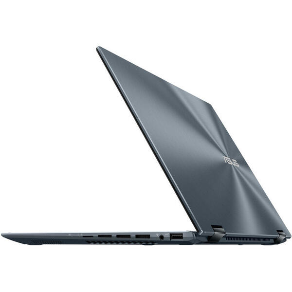 Laptop Asus Zenbook 14 Flip OLED UP5401EA, 14 inch, 2 in 1 Convertibil, 2.8K 90Hz Touch, Procesor Intel Core i5-1135G7, 8GB DDR4X, 512GB SSD, Intel Iris Xe, Win 11 Pro, Pine Grey