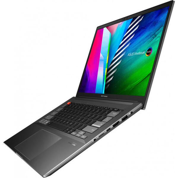 Laptop Asus Vivobook Pro 14X OLED N7400PC, 14 inch, 2.8K 90Hz, Procesor Intel Core i5-11300H, 16GB DDR4, 512GB + 32GB Intel Optane, GeForce RTX 3050 4GB, No OS, Comet Grey
