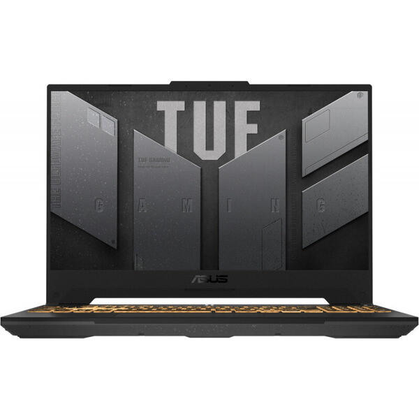 Laptop Asus TUF F15 FX507ZE, Gaming 15.6inch, Full HD 144Hz, Procesor Intel Core i7-12700H, 16GB DDR5, 1TB SSD, GeForce RTX 3050 Ti 4GB, No OS, Mecha Gray