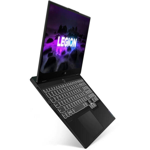 Laptop Lenovo Legion S7 15ACH6, Gaming 15.6 inch, Full HD IPS 165Hz G-Sync, Procesor AMD Ryzen 5 5600H, 16GB DDR4, 512GB SSD, GeForce RTX 3050 Ti 4GB, No OS, Shadow Black