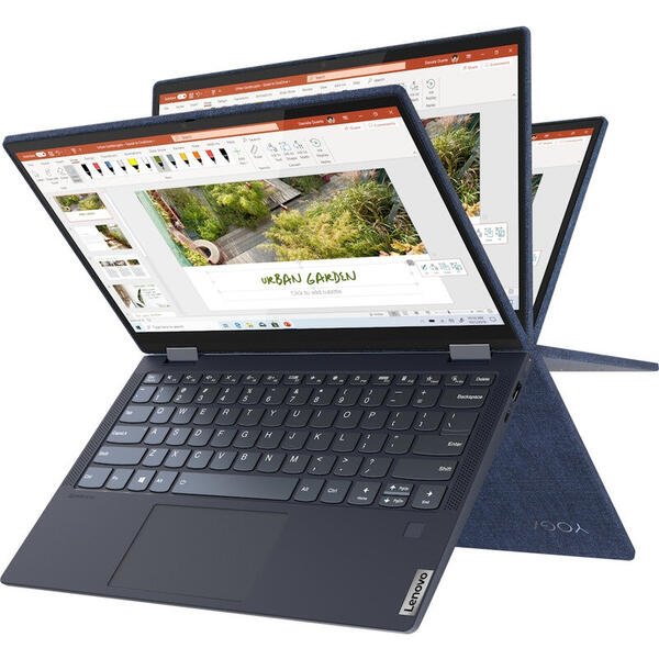 Laptop Lenovo Yoga 6 13ALC6, 13.3 inch, Full HD IPS Touch, Procesor AMD Ryzen 7 5700U, 16GB DDR4, 1TB SSD, Radeon, Win 10 Home, Abyss Blue