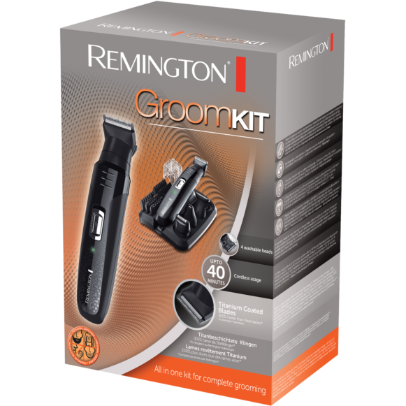 Aparat de tuns Remington Set facial de Îngrijire Personală Groom Kit PG6130, 2-20 mm, 4 capete lavabile, Lame cu auto-ascutire