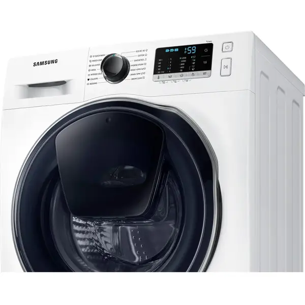 Masina de spalat rufe Samsung Slim WW8NK52E0VW/LE, 8 kg, 1200 RPM, Clasa C, Add-Wash, EcoBubble, Motor Inverter Digital, Alb