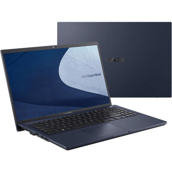 Laptop Asus ExpertBook B1 B1500CEAE, Full HD 15.6inch, Procesor Intel Core i3-1115G4, 8GB DDR4, 256GB SSD, GMA UHD, No OS, Star Black