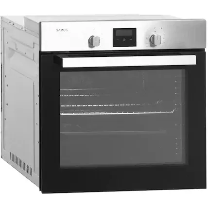Cuptor incorporabil Samus SC817EXV, 80 L, 2200 W, 7 Functii, Ventilator, Afisaj LCD, Inox / Negru