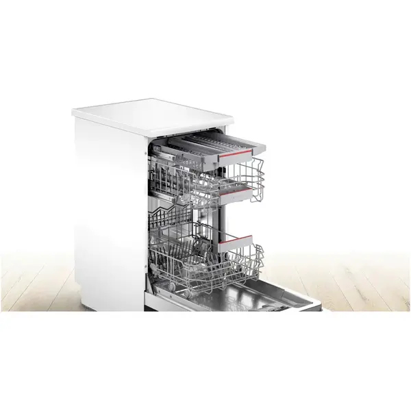 Masina de spalat vase Bosch SPS4EMW28E, 10 seturi, 6 programe, Home Connect, Clasa D, 45 cm, Alb