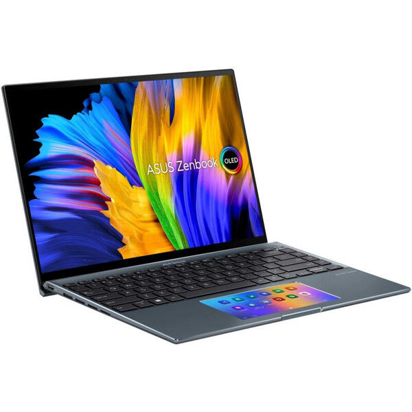 Laptop Asus Zenbook 14X OLED UX5400EG, 14 inch, 2.8K Touch 90Hz, Procesor Intel Core i7-1165G7, 16GB DDR4X, 1TB SSD, GeForce MX 450 2GB, Win 11 Home, Pine Grey