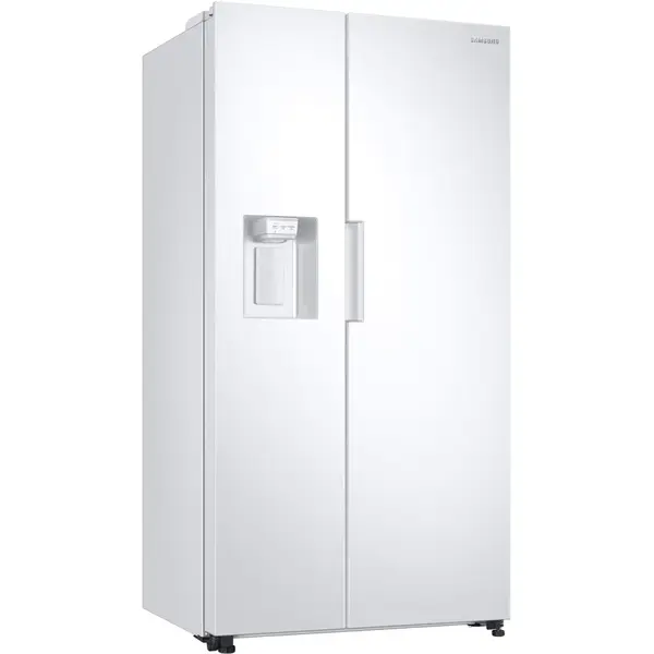 Side by side Samsung RS67A8810WW/EF, 609 l, Clasa F, Full No Frost, Twin Cooling Plus, Conversie Smart 5 in 1, SpaceMax, Compresor Digital Inverter, Dozator apa, Alb