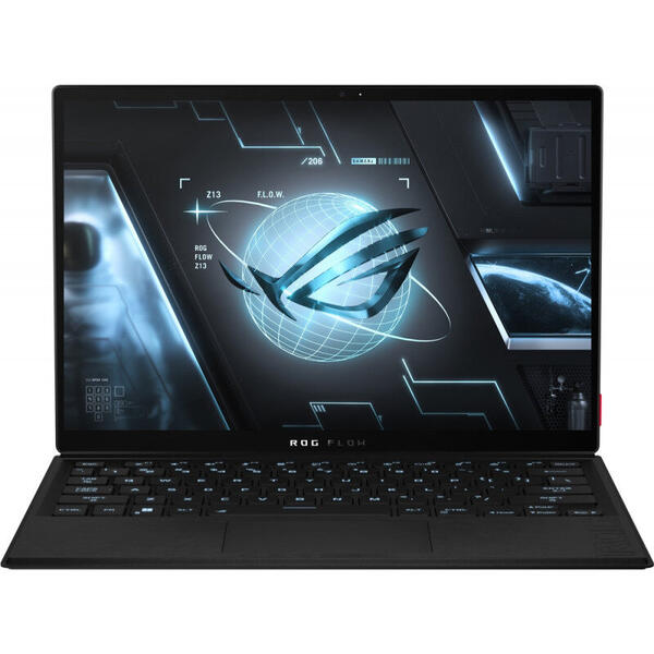 Laptop Asus ROG Flow Z13 GZ301ZE, Gaming, 13.4 inch, WQUXGA Touch, Procesor Intel Core i9-12900H, 16GB DDR5, 1TB SSD, GeForce RTX 3050 Ti 4GB, Win 11 Home, Black