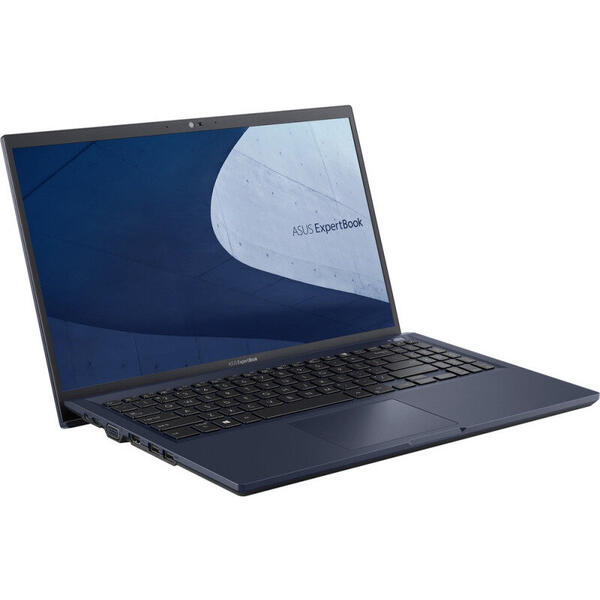 Laptop Asus ExpertBook B1 B1500CEAE, 15.6 inch, Full HD, Procesor Intel Core i7-1165G7, 16GB DDR4, 512GB SSD, Intel Iris Xe, Win 10 Pro, Star Black