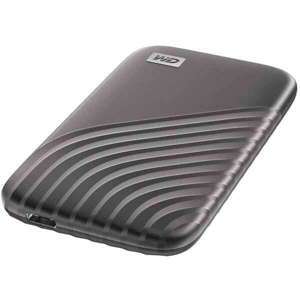 Hard Disk extern WDBAGF0010BGY-WESN, 1TB, 2.5", USB 3.2, Read speed: up to 1050MB/s, AES encryption, 256-bit, Gray