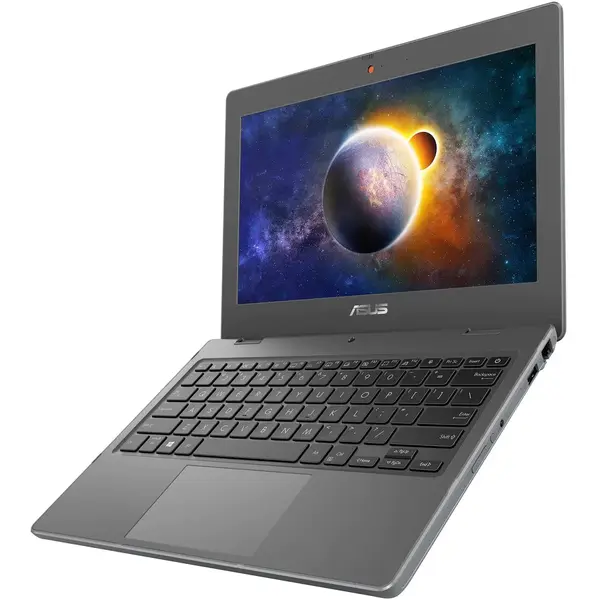 Laptop Asus ultraportabil BR1100CKA-GJ0035R cu procesor Intel Celeron N4500, 11.6", HD, 4GB, 64GB eMMC, Intel UHD Graphics, Windows 10 Pro, Dark Grey