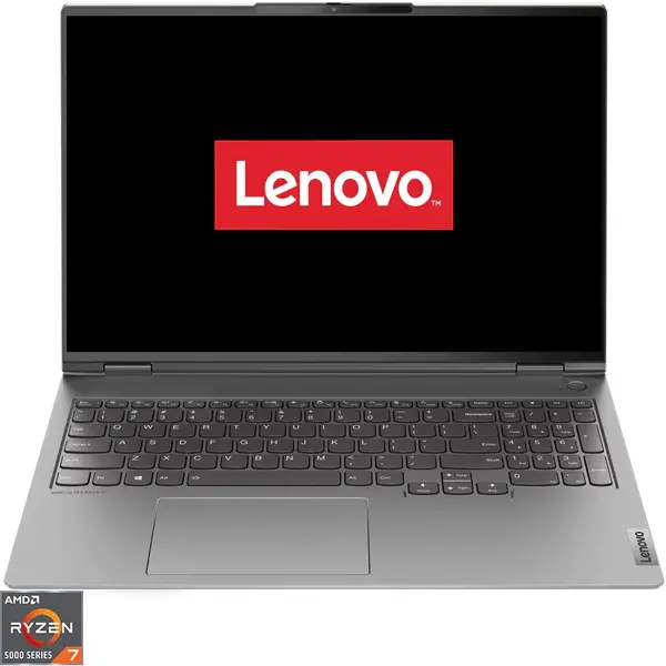 Laptop Lenovo 20YM001WRM ThinkBook 16p G2 ACH cu procesor AMD Ryzen 7 5800H, 16", WQXGA, 16GB, 1TB SSD, NVIDIA GeForce RTX 3060 6GB, NO OS, Mineral Grey
