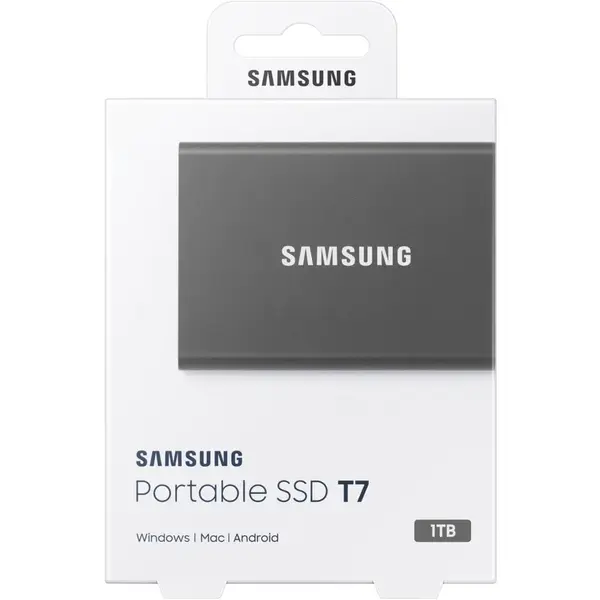 SSD Samsung MU-PC1T0T/WW - 1TB - T7 portabil, USB 3.2, Titan Grey