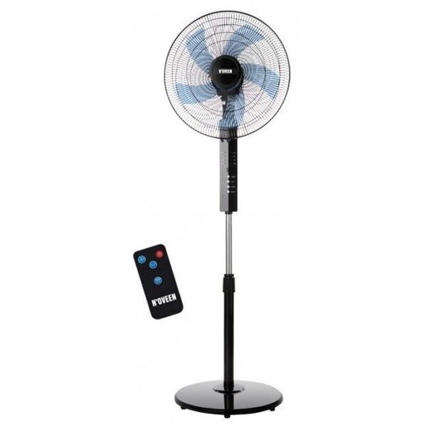 Ventilator Noveen de birou, diametru 40 cm, 55 W, 3 trepte de viteza, reglare pe inaltime, telecomanda, F455 Negru