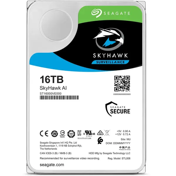 Hard Disk Seagate SkyHawk AI, 16TB, 256MB cache, SATA III ST16000VE002