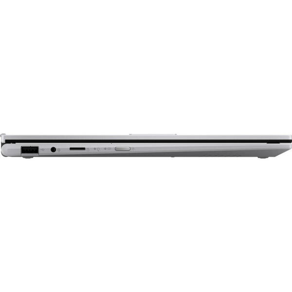 Laptop Asus TP1401KA-EC022W, 14'' VivoBook Go Flip 14 TP1401KA, FHD Touch, Procesor Intel Pentium Silver N6000 (4M Cache, up to 3.30 GHz), 8GB DDR4, 256GB SSD, GMA UHD, Win 11 Home S, Cool Silver