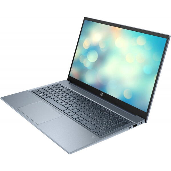 Laptop HP 5D4L7EA, 15.6'' Pavilion 15-eh1005nq, FHD IPS, Procesor AMD Ryzen 7 5700U (8M Cache, up to 4.3 GHz), 8GB DDR4, 512GB SSD, Radeon, Win 11 Home, Fog Blue