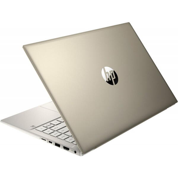 Laptop HP 5D4P2EA, 14'' Pavilion 14-ec0021nq, FHD IPS, Procesor AMD Ryzen 7 5700U (8M Cache, up to 4.3 GHz), 8GB DDR4, 512GB SSD, Radeon, Win 11 Home, Warm Gold