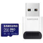 Card de memorie Samsung PRO Plus + Cititor USB carduri micro-SDXC, MB-MD256KB/WW, 256GB