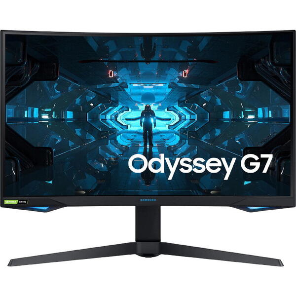 Monitor Samsung Gaming Odyssey G7 LC27G75TQSRXEN Curbat, 27 inch, 1 ms, Negru, HDR G-Sync & FreeSync Premium Pro, 240 Hz