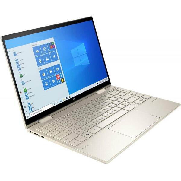 Laptop HP 5D4J6EA, 13.3 inch ENVY x360 Convert 13-bd0035nn, FHD IPS Touch, Procesor Intel Core i5-1135G7 (8M Cache, up to 4.20 GHz), 8GB DDR4, 512GB SSD, Intel Iris Xe, Win 11 Home, Pale Gold
