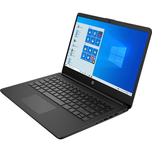 Laptop HP 14s-fq0024nq, 14 inch, HD, Procesor AMD Athlon Silver 3050U, 4GB DDR4, 128GB SSD, Radeon, Win 11 Home S, Black