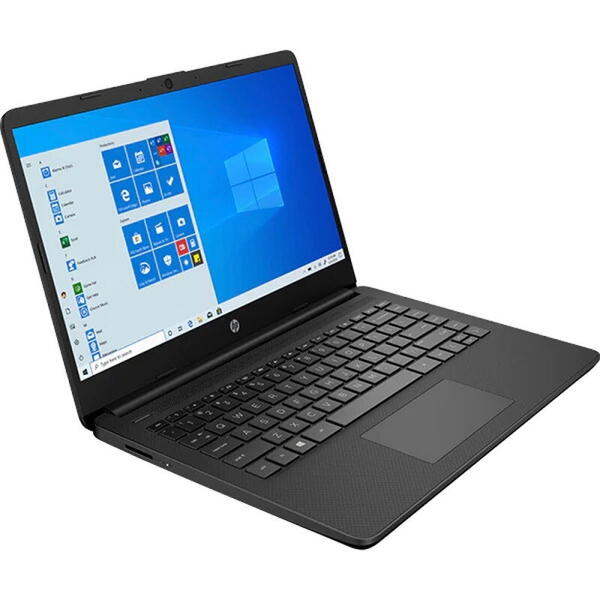 Laptop HP 14s-fq0024nq, 14 inch, HD, Procesor AMD Athlon Silver 3050U, 4GB DDR4, 128GB SSD, Radeon, Win 11 Home S, Black