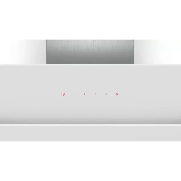 Hota incorporabila Bosch decorativa DWK97JM20, Afisaj digital cu TouchControl, Putere de absorbtie 730 mc/h, 1 motor, 90 cm, Sticla alba