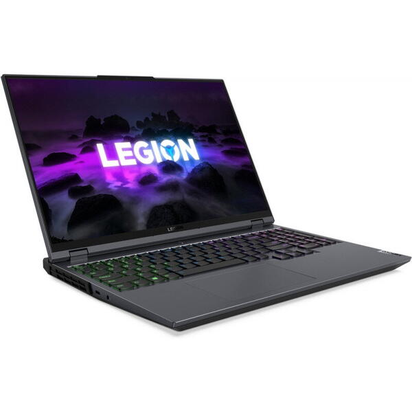 Laptop Lenovo 82JQ00AVRM, Gaming 16 inch, Legion 5 Pro 16ACH6H, WQXGA IPS 165Hz G-Sync, Procesor AMD Ryzen 5 5600H (16M Cache, up to 4.2 GHz), 16GB DDR4, 512GB SSD, GeForce RTX 3060 6GB, No OS, Storm Grey