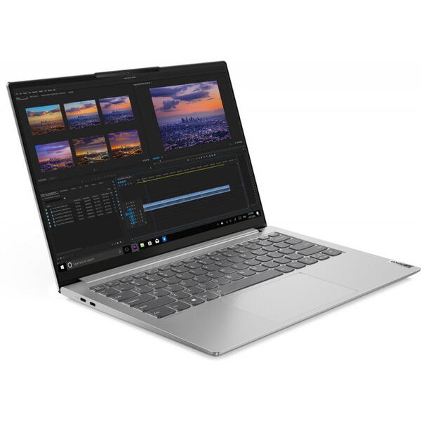 Laptop Lenovo 82N5001MRM, 14 inch, Yoga Slim 7 Pro 14ACH5 O, 2.8K OLED 90Hz, Procesor AMD Ryzen 7 5800H (16M Cache, up to 4.4 GHz), 16GB DDR4, 1TB SSD, Radeon, Win 11 Pro, Light Silver