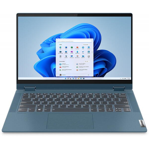 Laptop Lenovo 82HU00EARM, 14 inch, IdeaPad Flex 5 14ALC05, FHD IPS Touch, Procesor AMD Ryzen 5 5500U (8M Cache, up to 4.0 GHz), 8GB DDR4, 512GB SSD, Radeon, Win 11 Home, Abyss Blue