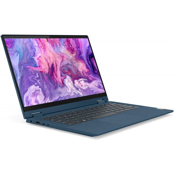 Laptop Lenovo 82HU00EARM, 14 inch, IdeaPad Flex 5 14ALC05, FHD IPS Touch, Procesor AMD Ryzen 5 5500U (8M Cache, up to 4.0 GHz), 8GB DDR4, 512GB SSD, Radeon, Win 11 Home, Abyss Blue