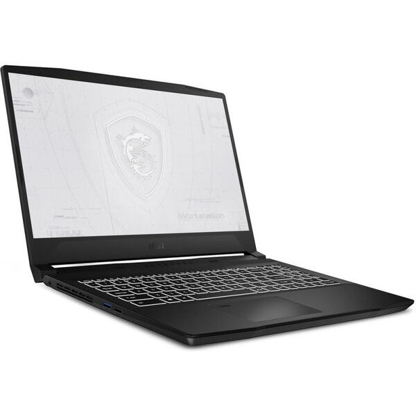 Laptop MSI 9S7-158232-1057, 15.6 inch, WF66 11UI Mobile Workstation, FHD 144Hz, Procesor Intel Core i7-11800H (24M Cache, up to 4.60 GHz), 16GB DDR4, 512GB SSD, T1200 4GB, Win 11 Pro, Black